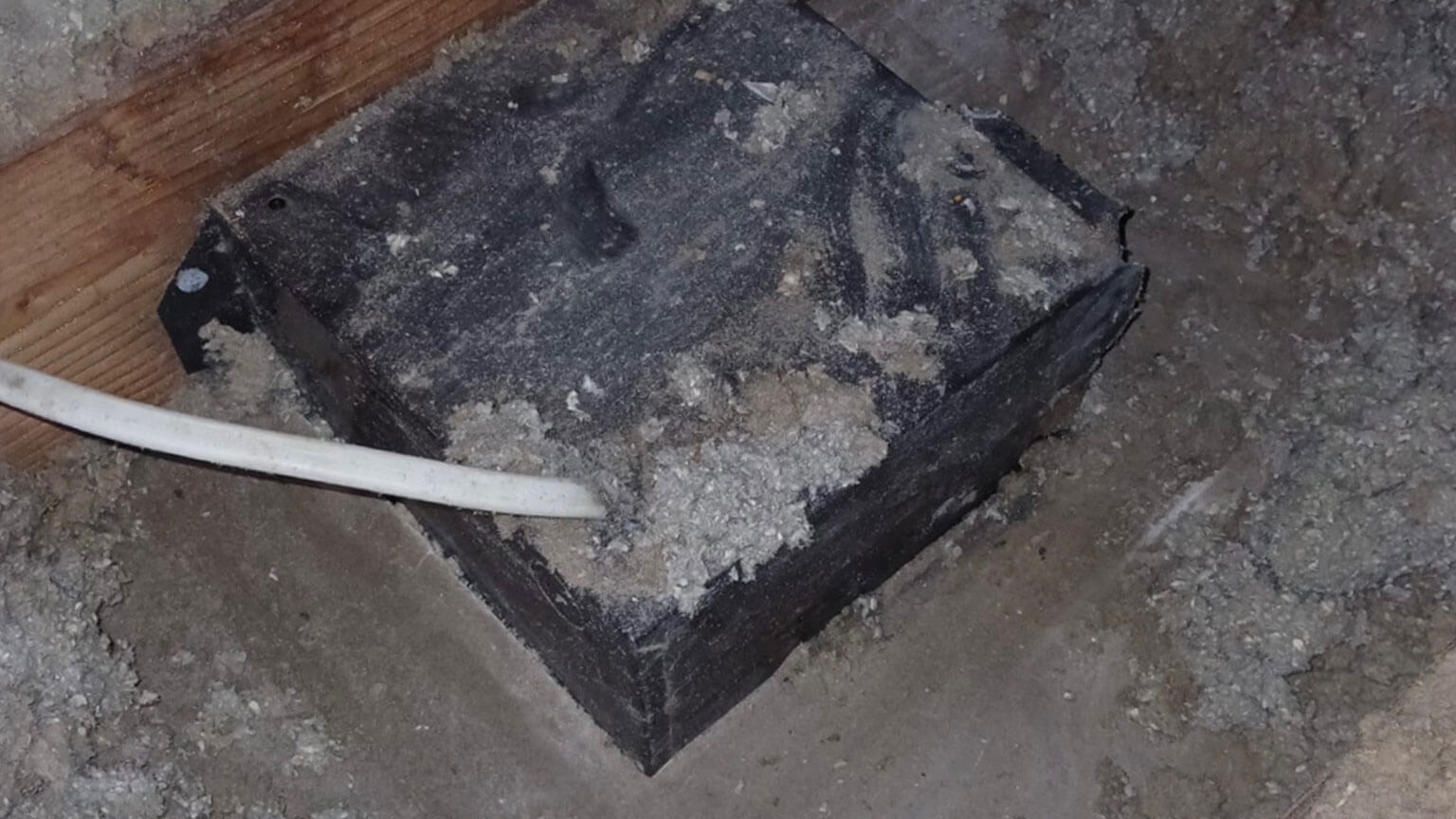 Ceiling penetration before sealing